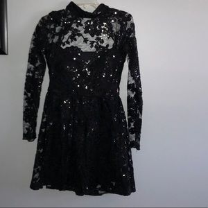 Short Black Lace Prom Dress